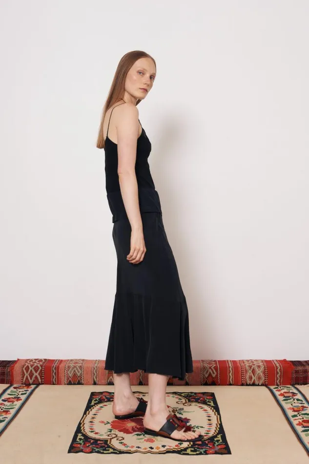 Raquel Allegra Tops Women Black Fulani Tank Top