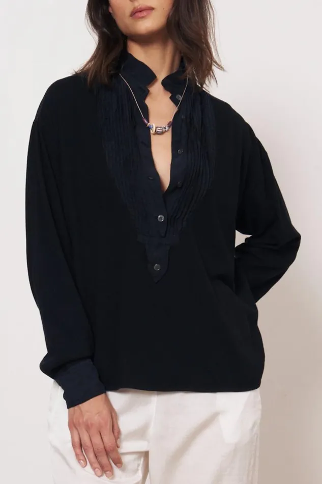 Raquel Allegra Tops Women Black Igbo Top