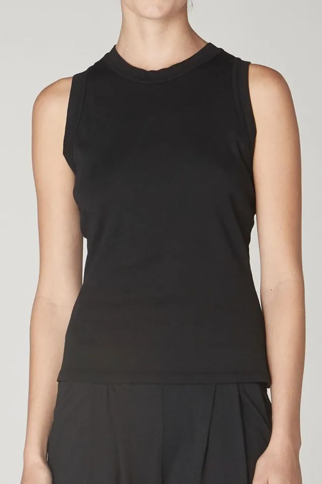 Raquel Allegra Tops Women Black Leigh Tank