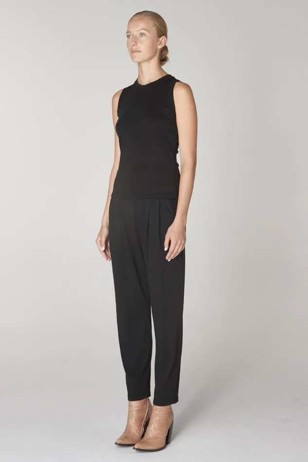 Raquel Allegra Tops Women Black Leigh Tank