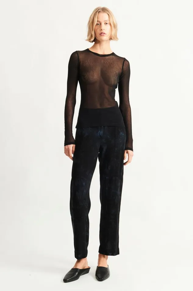 Raquel Allegra Tops Women Black Liza Tee