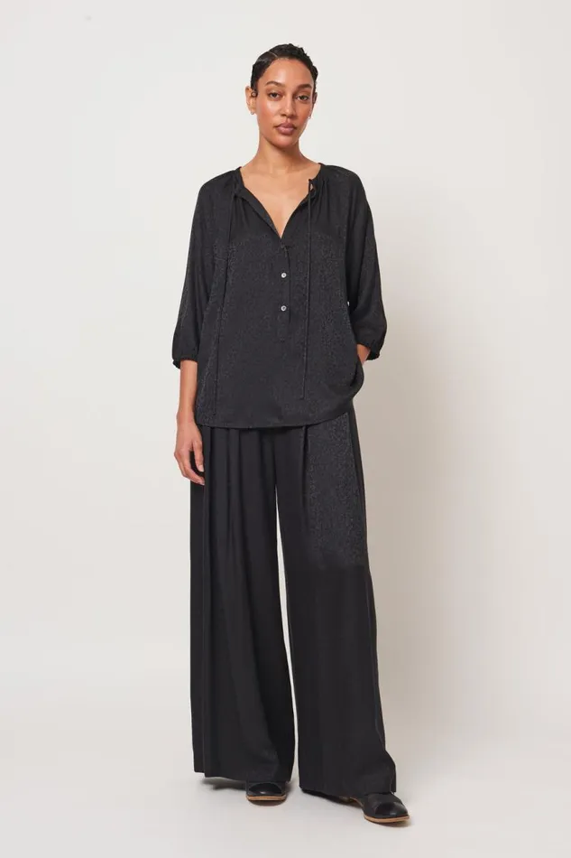Raquel Allegra Tops Women Black Poet Top