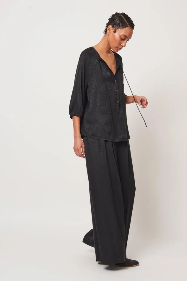Raquel Allegra Tops Women Black Poet Top
