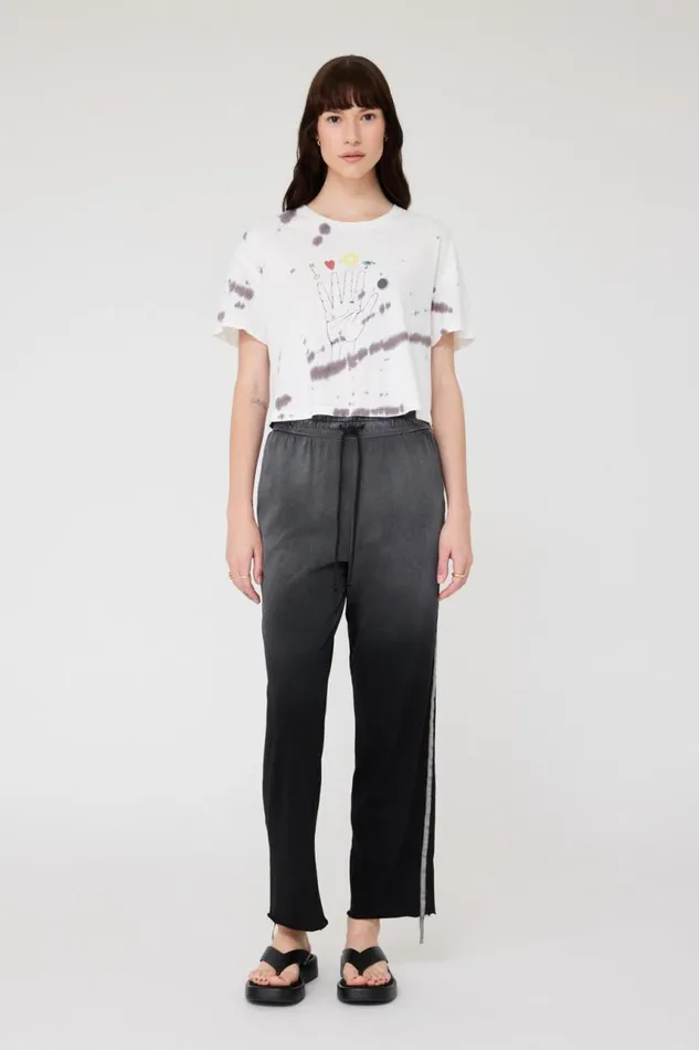 Raquel Allegra Tops Women Black TieDye Claudia Tee