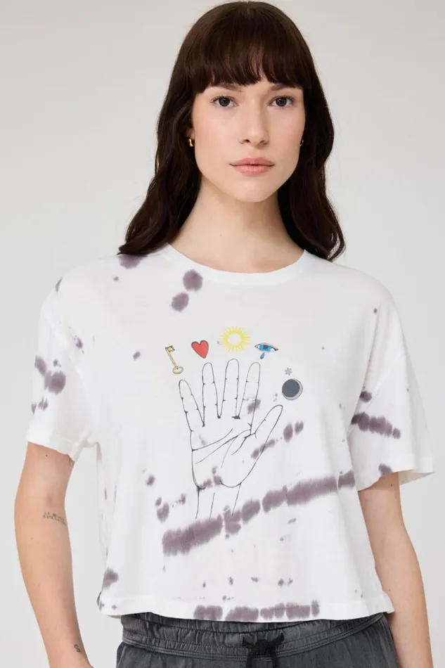 Raquel Allegra Tops Women Black TieDye Claudia Tee