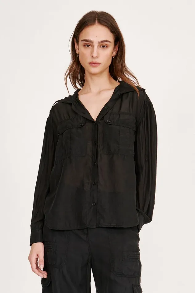 Raquel Allegra Tops Women Black Westwood Shirt Jacket