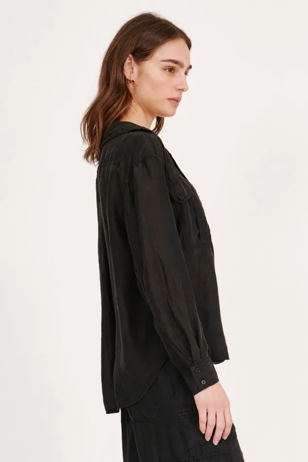 Raquel Allegra Tops Women Black Westwood Shirt Jacket