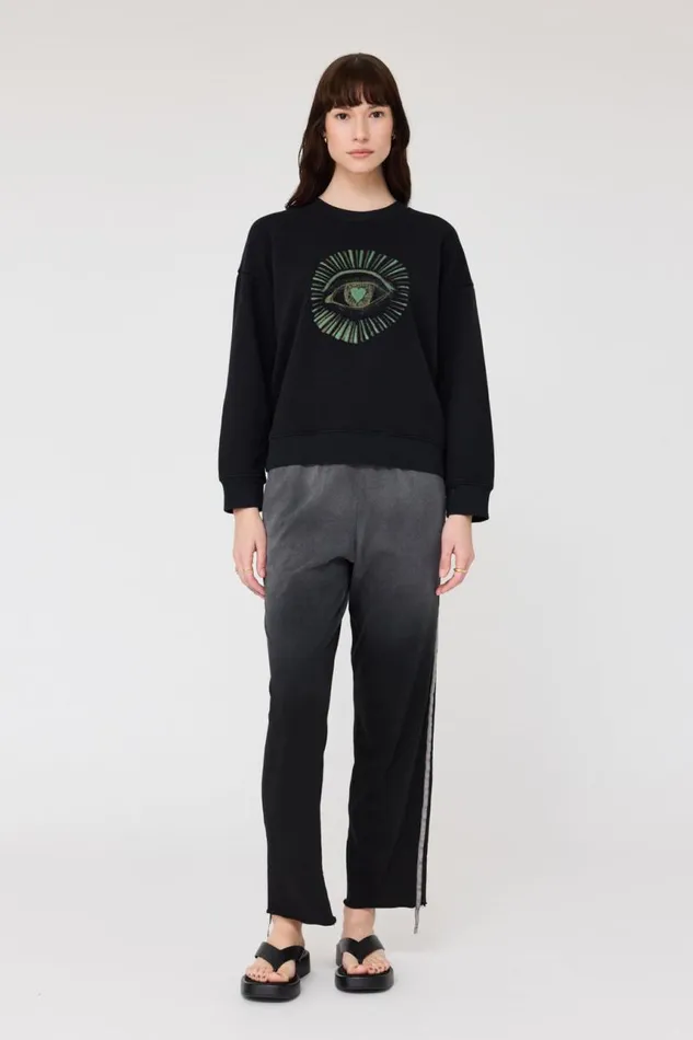 Raquel Allegra Tops Women Black Yves Sweatshirt