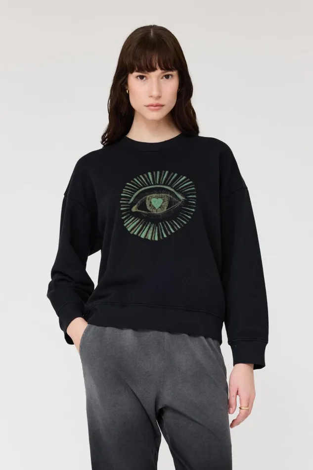 Raquel Allegra Tops Women Black Yves Sweatshirt