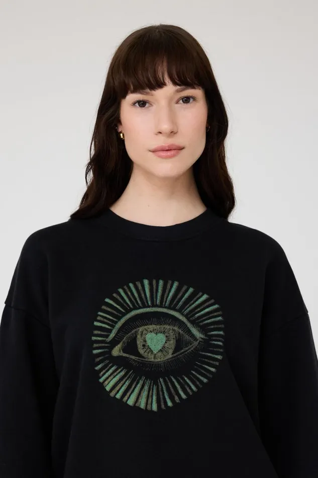 Raquel Allegra Tops Women Black Yves Sweatshirt