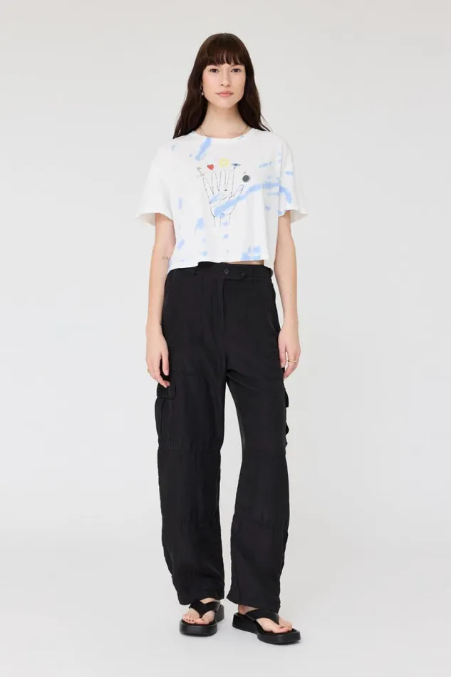 Raquel Allegra Tops Women Blue TieDye Claudia Tee