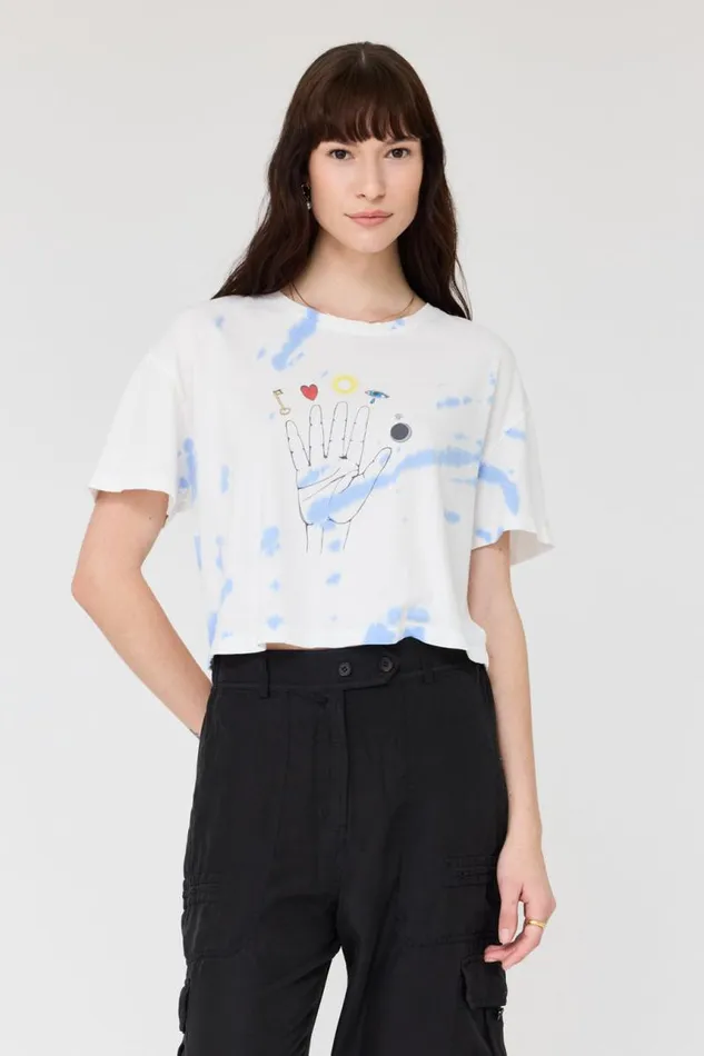 Raquel Allegra Tops Women Blue TieDye Claudia Tee