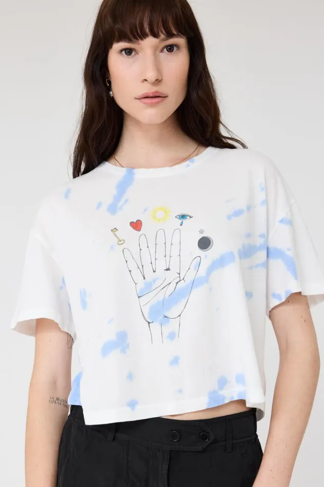 Raquel Allegra Tops Women Blue TieDye Claudia Tee