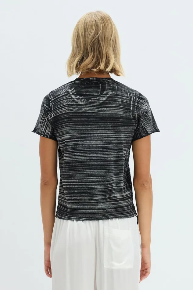 Raquel Allegra Tops Women Brush Black Liana Tee