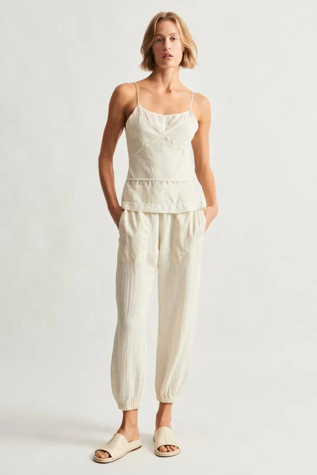 Raquel Allegra Tops Women Dirty White Fulani Tank Top