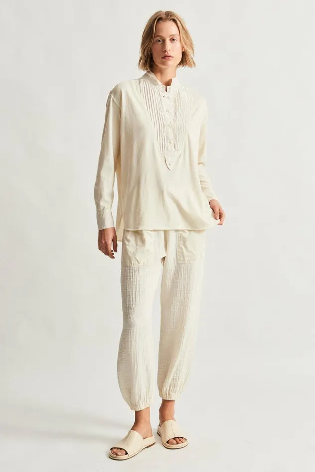 Raquel Allegra Tops Women Dirty White Igbo Top