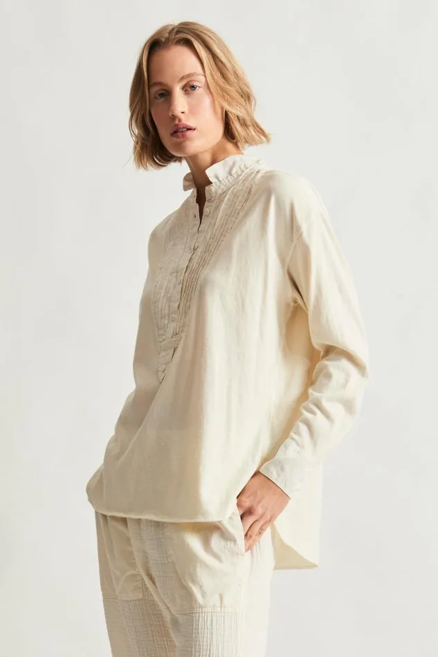 Raquel Allegra Tops Women Dirty White Igbo Top