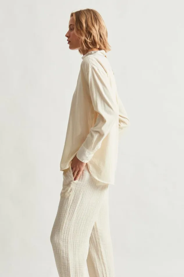 Raquel Allegra Tops Women Dirty White Igbo Top