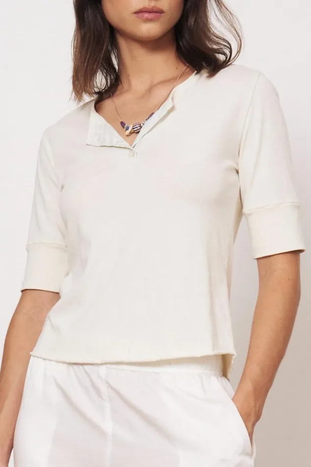 Raquel Allegra Tops Women Dirty White Zulu Top