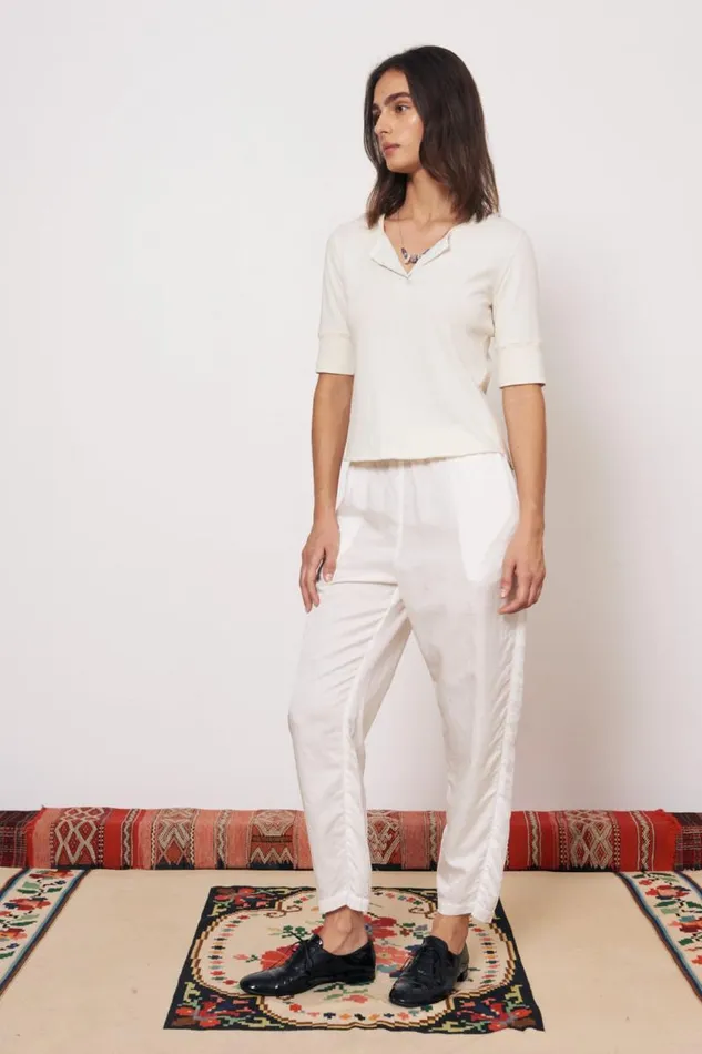 Raquel Allegra Tops Women Dirty White Zulu Top