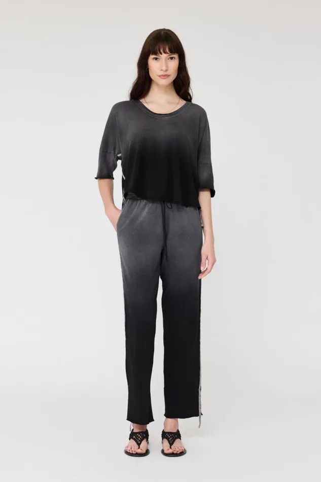 Raquel Allegra Tops Women Faded Black Venice Tee