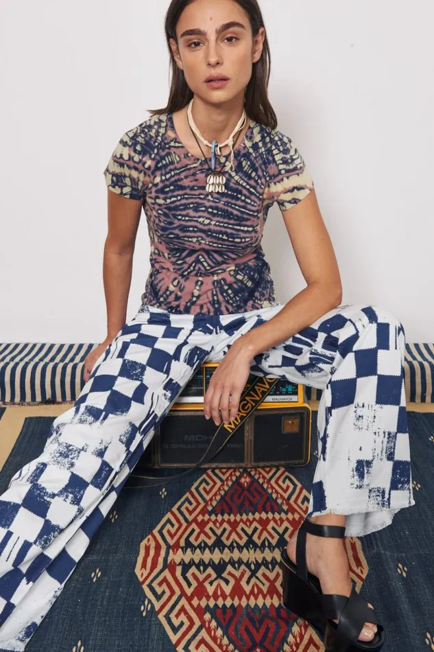 Raquel Allegra Tops Women Jasper And Navy Liv Tee