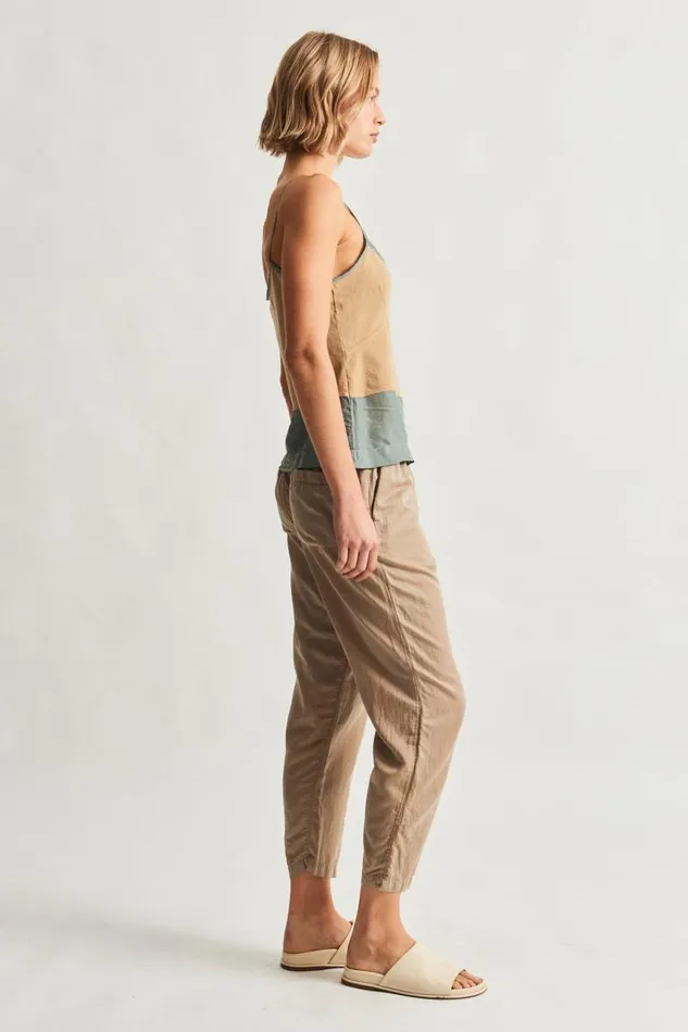 Raquel Allegra Tops Women Khaki Fulani Tank Top