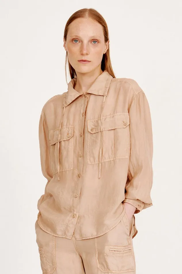 Raquel Allegra Tops Women Khaki Westwood Shirt Jacket