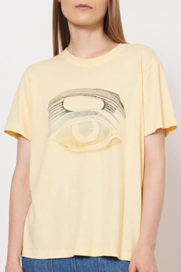 Raquel Allegra Tops Women Marigold Betty Tee With Evil Eye