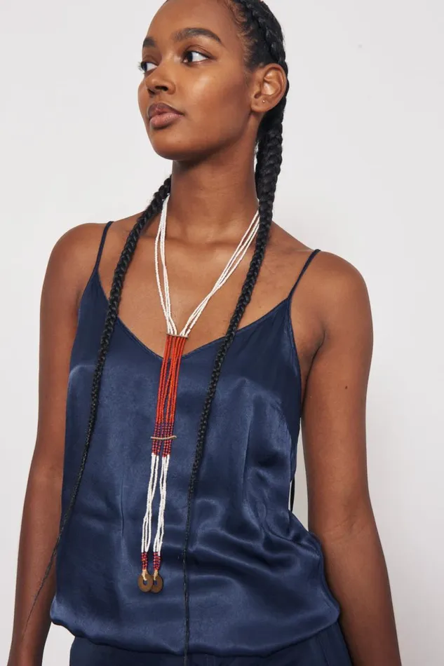 Raquel Allegra Tops Women Pebble Satin Midnight Willow Cami