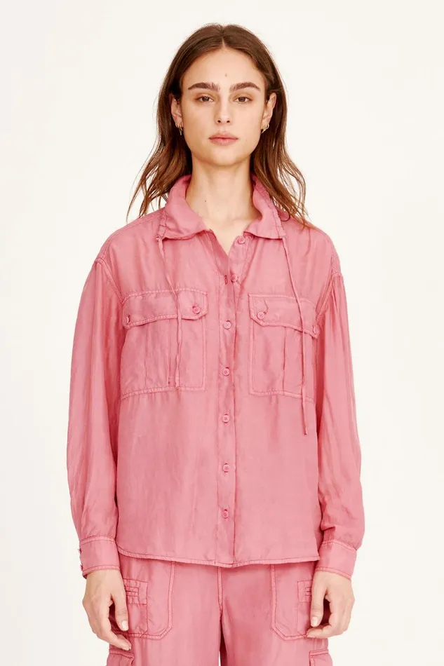 Raquel Allegra Tops Women Rasberry Westwood Shirt Jacket