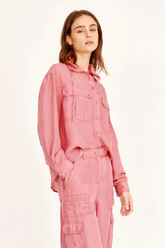 Raquel Allegra Tops Women Rasberry Westwood Shirt Jacket