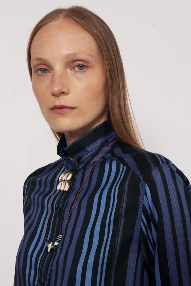 Raquel Allegra Tops Women Sueded Tencel Sea Ghana Blouse