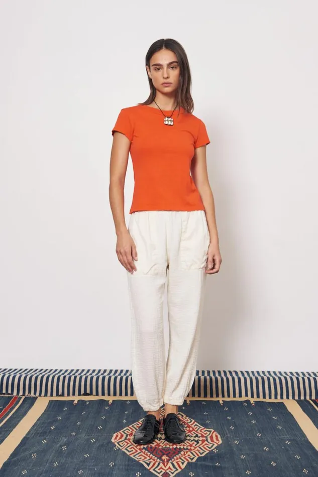 Raquel Allegra Tops Women Tomato Liv Tee