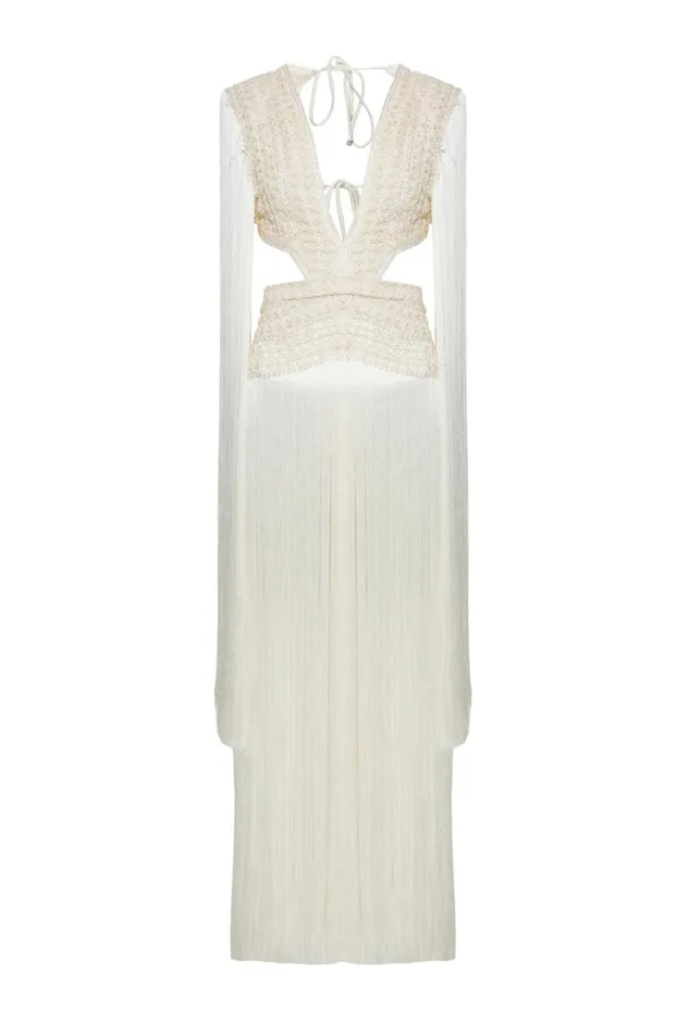 Ready To Wear ALLOVER PLUNGING FRINGE DRESS RUNWAY PatBO Dresses and Jumpsuits