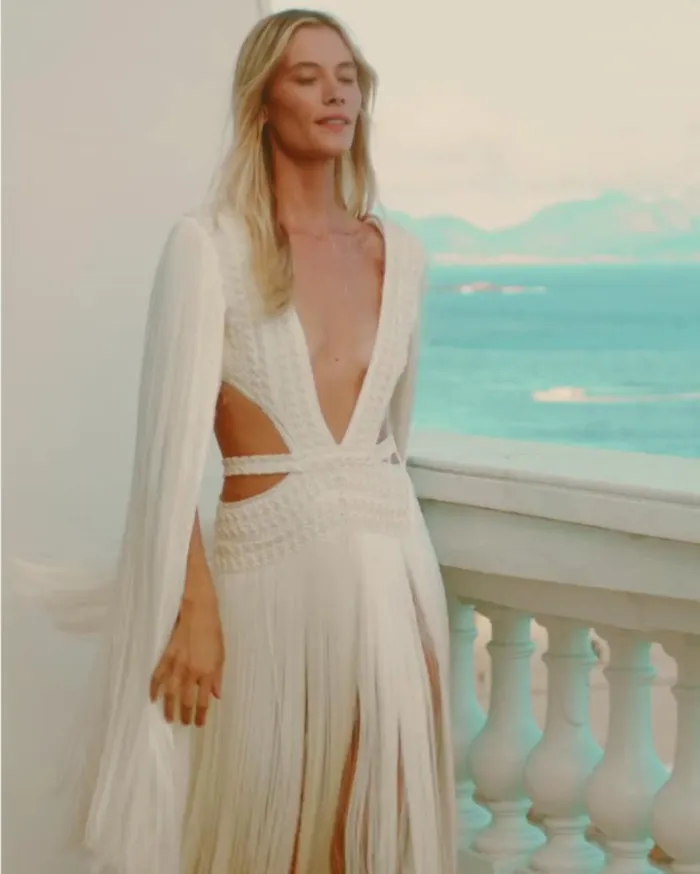 Ready To Wear ALLOVER PLUNGING FRINGE DRESS RUNWAY PatBO Dresses and Jumpsuits