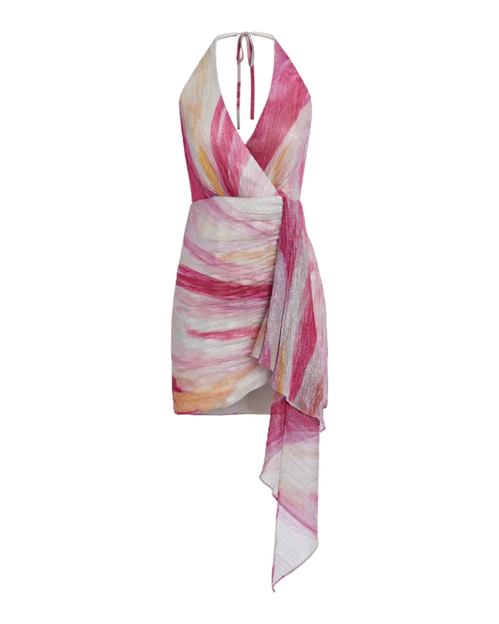 Ready To Wear Aura Metallic Plunge Mini Dress PatBO Dresses and Jumpsuits