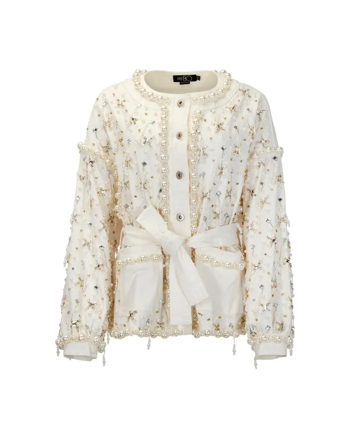 Ready To Wear Beaded Denim Jacket PatBO Jackets