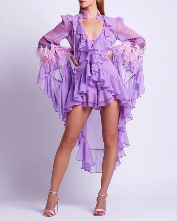 Ready To Wear Chiffon Ruffle Shorts EXCLUSIVE PatBO Bottoms