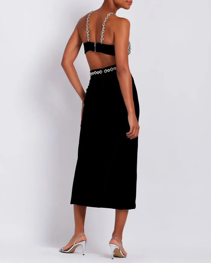 Ready To Wear Crystal Chain Midi Skirt FINAL SALE PatBO Bottoms