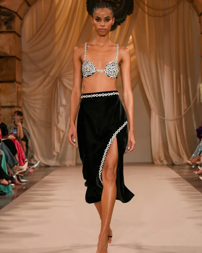 Ready To Wear Crystal Chain Midi Skirt FINAL SALE PatBO Bottoms