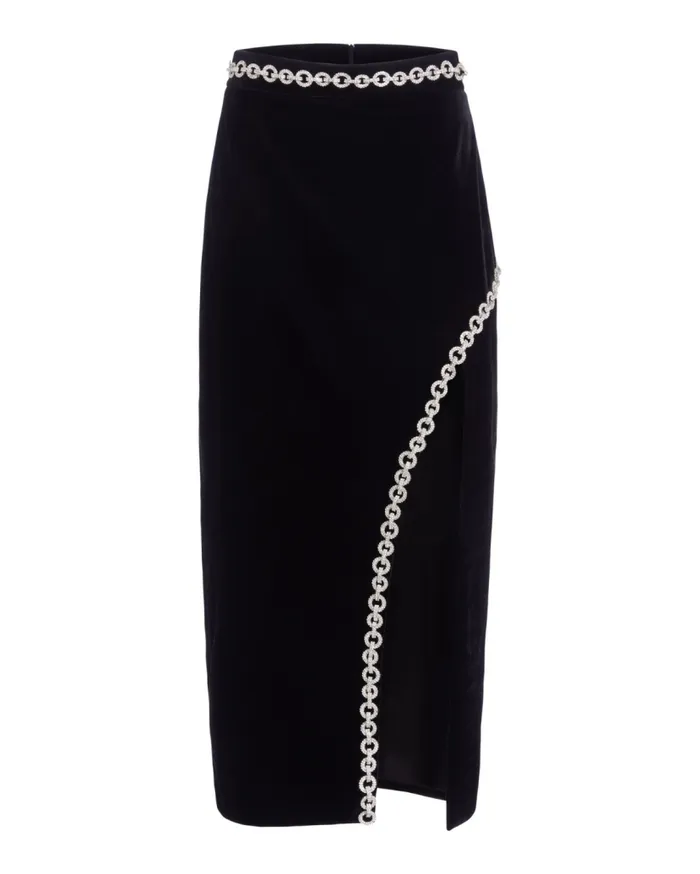 Ready To Wear Crystal Chain Midi Skirt FINAL SALE PatBO Bottoms