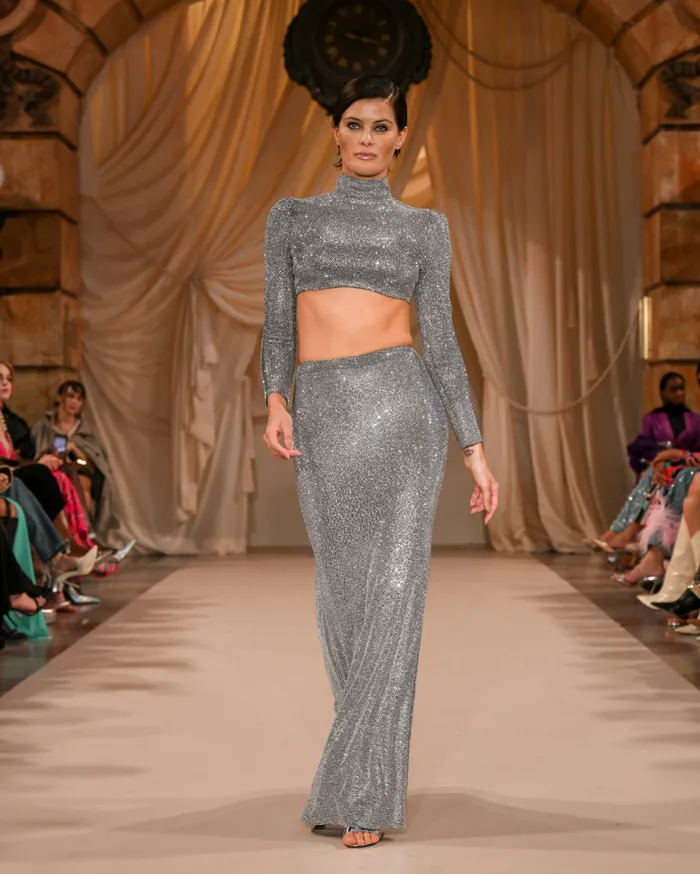Ready To Wear Crystal Embellished Maxi Skirt FINAL SALE PatBO Bottoms