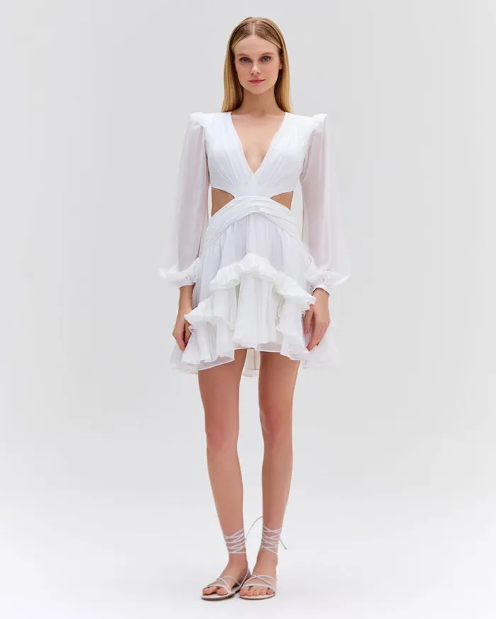 Ready To Wear DEEPV CUTOUT MINI DRESS PatBO Dresses and Jumpsuits