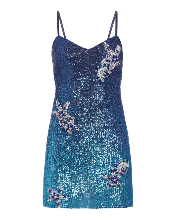 Ready To Wear EMBROIDERED OMBRE SEQUIN MINI DRESS FINAL SALE PatBO Dresses and Jumpsuits