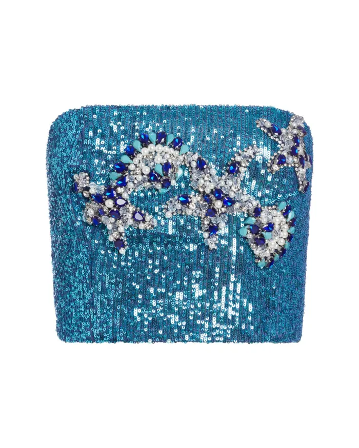 Ready To Wear EMBROIDERED OMBRE SEQUIN TOP FINAL SALE PatBO Tops and Bodysuits