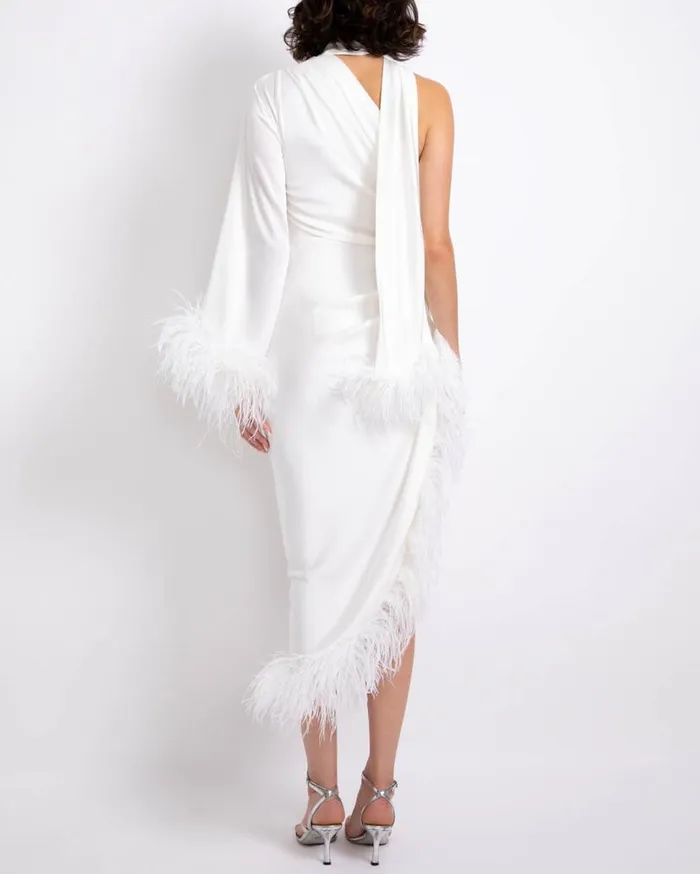Ready To Wear FEATHER TRIM OSCAR DRESS PatBO Dresses and Jumpsuits