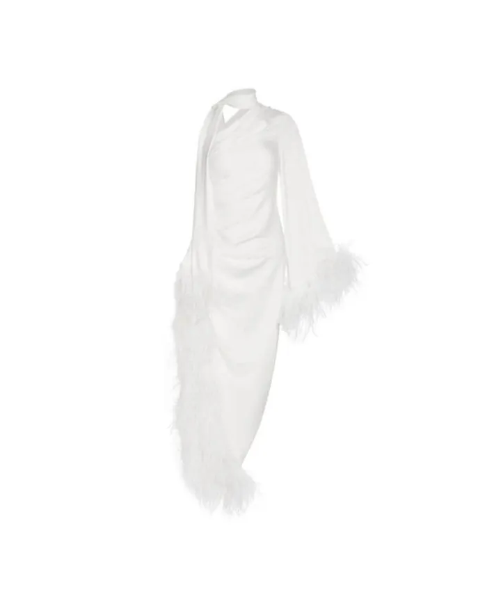 Ready To Wear FEATHER TRIM OSCAR DRESS PatBO Dresses and Jumpsuits
