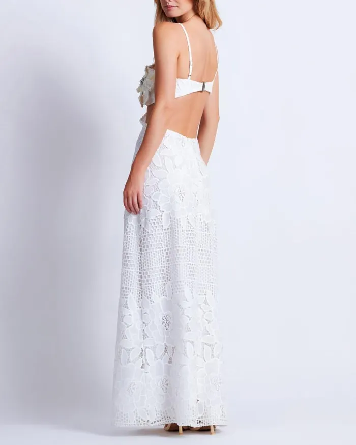 Ready To Wear Flower Embroidered Maxi Dress PatBO Dresses and Jumpsuits