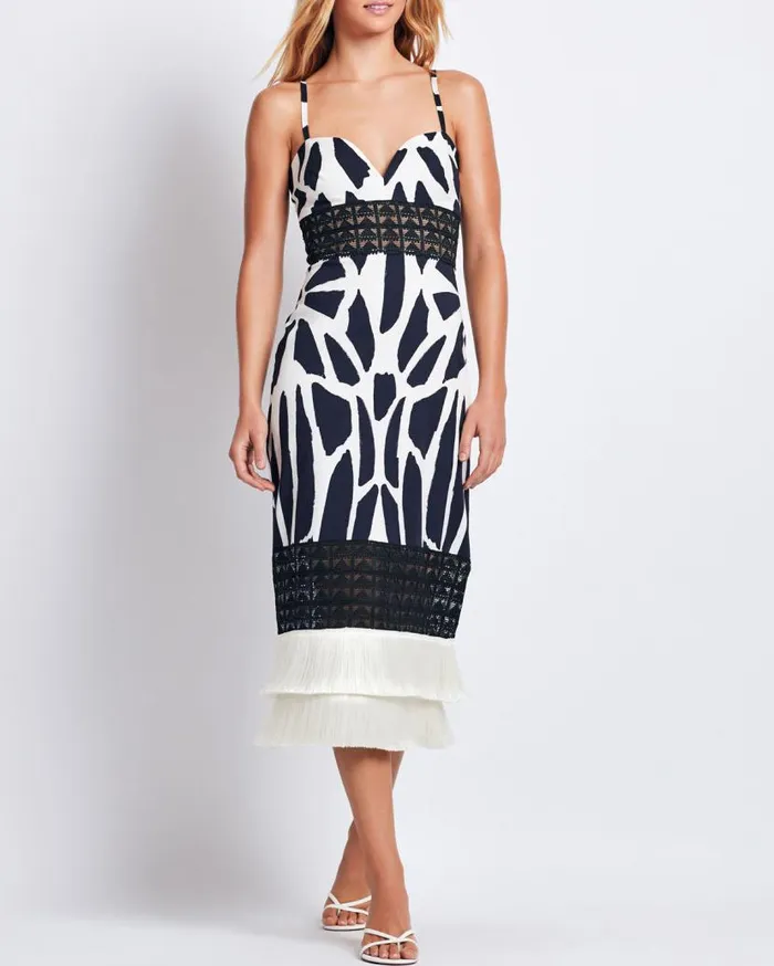 Ready To Wear Fringe Trim Cotton Midi Dress FINAL SALE PatBO Dresses and Jumpsuits Ready To Wear Fringe Trim Cotton Midi Dress FINAL SALE PatBO Dresses and Jumpsuits